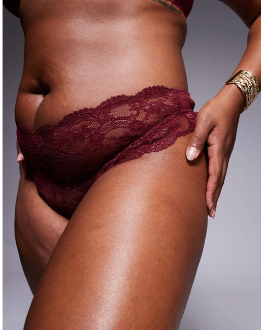 ASOS Red Asos design curve – lola – spitzentanga