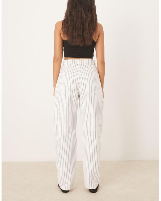 ASOS Natural High Waisted Barrel Leg Jeans