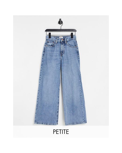 Hope - pantalon en jean à coupe large et taille haute - clair Only Petite en coloris Blue