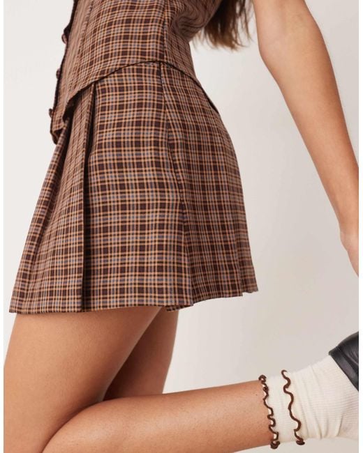 Miss Selfridge Natural – eleganter, karierter minirock, kombiteil