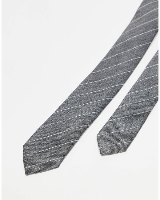 ASOS White Skinny Striped Tie