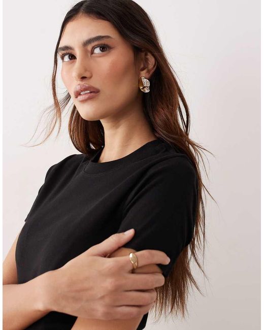 ARRANGE Black Sculpted Crew Neck T-Shirt