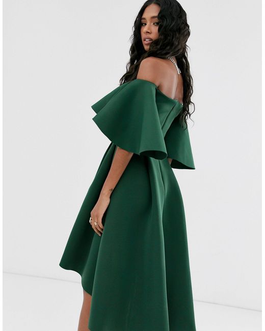 asos midi green dress