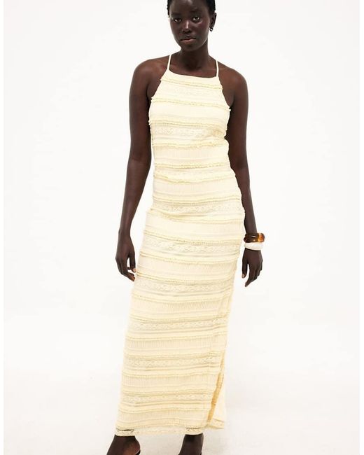 NA-KD Natural Structured Maxi Dress