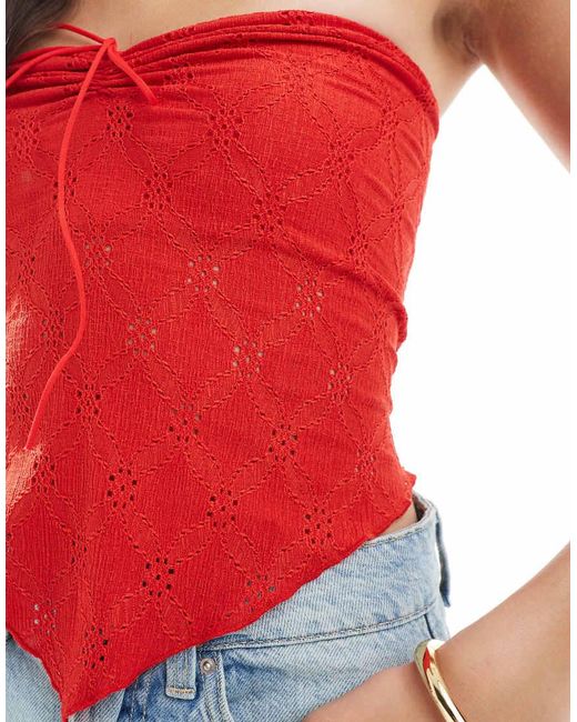 Cotton On Red Claudia Halter Tube Top