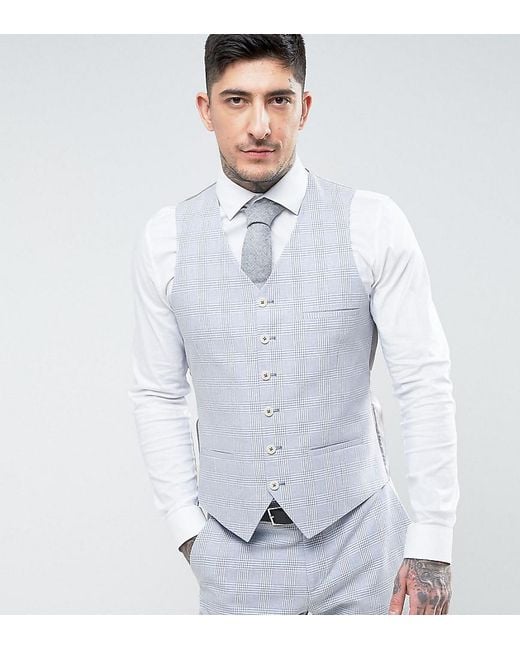 Veston De Costume Dété Pour Mariage Coupe Ajustée En Lin à Carreaux
