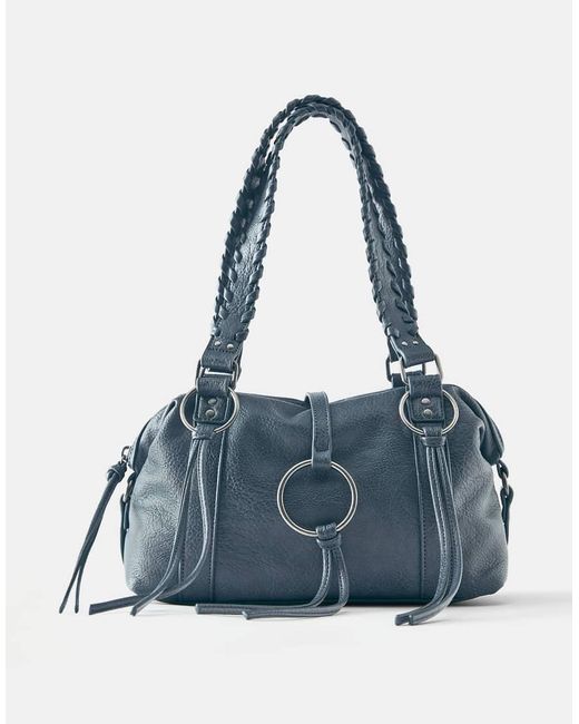 Pull&Bear Blue Ring Detail Shoulder Bag