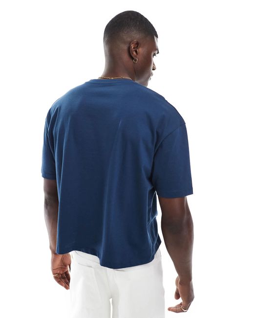 ASOS Blue Boxy Oversized T-shirt With City Graphic for men