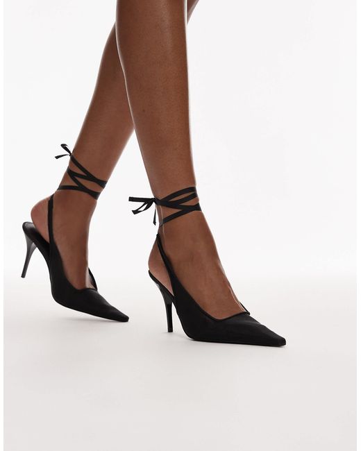 ASOS Black – pascha – high heels aus em netzstoff mit beinschnürung