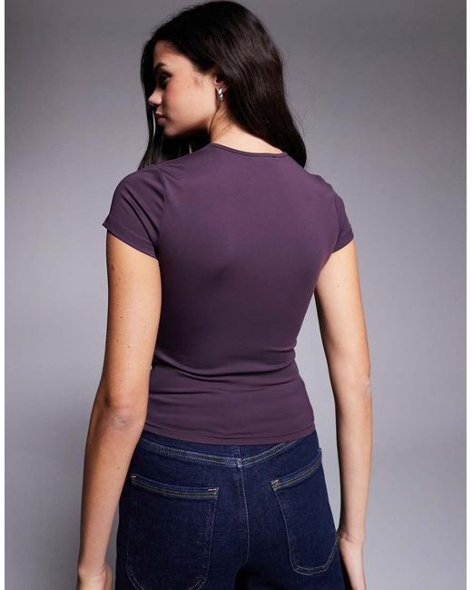 Edikted Purple Becca Boat Neck Top