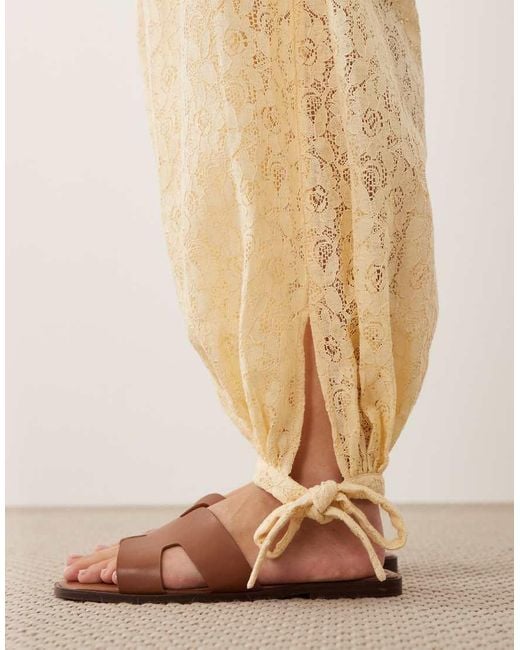 Miss Selfridge Natural Lace Balloon Trousers