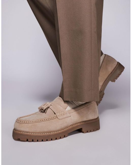 Sean - mocassins en daim à pampilles - taupe Walk London pour homme en coloris Brown
