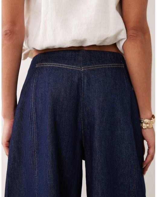ASOS Blue Clean Waistband Barrel Culottes