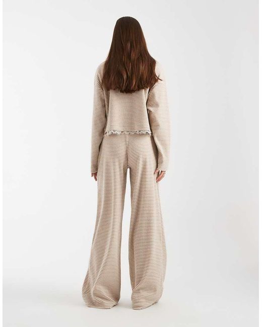 Miss Selfridge Natural Brushed Wide Leg Trousers