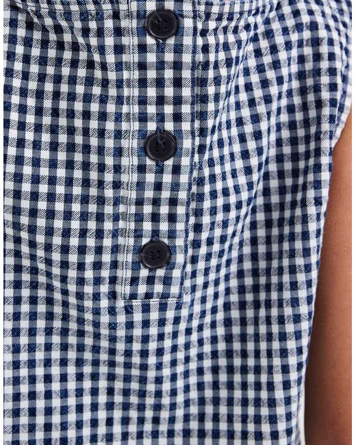 Gap Blue Seersucker Denim Crop Top Co-Ord