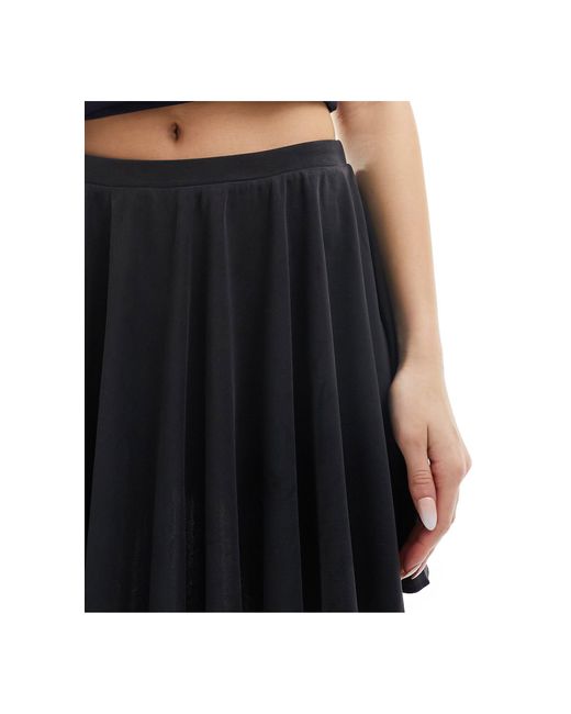 Monki Blue Super Soft Cupro Mini A-line Skirt