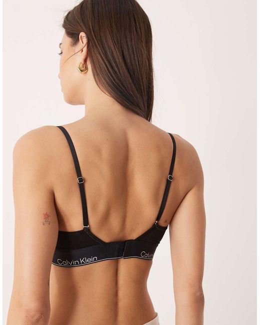 Calvin Klein Black Icon Cotton Modal Lightly Lined Balconette Bra