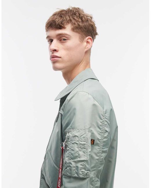 Alpha Industries Gray Bomber Jacket With Logo for men