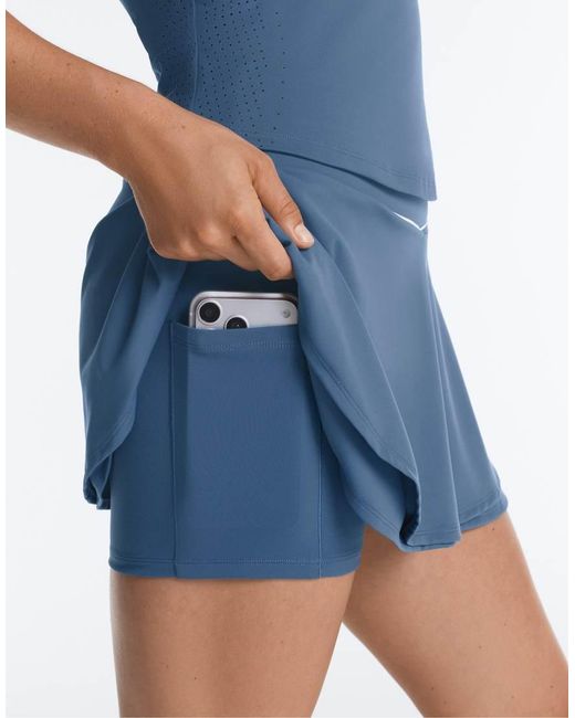Oysho Blue Comfortlux High-Rise Piping Mini Skirt