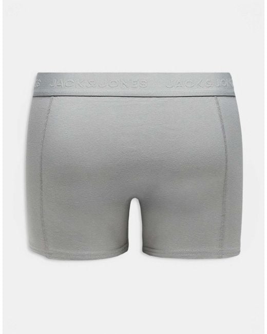 Jack & Jones Gray 3 Pack Trunks for men