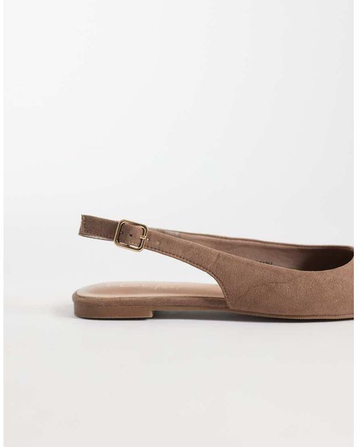 New Look White Faux Suede Slingback Flats