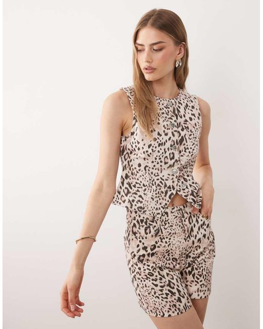 Miss Selfridge Brown Denim Waistcoat Co-ord