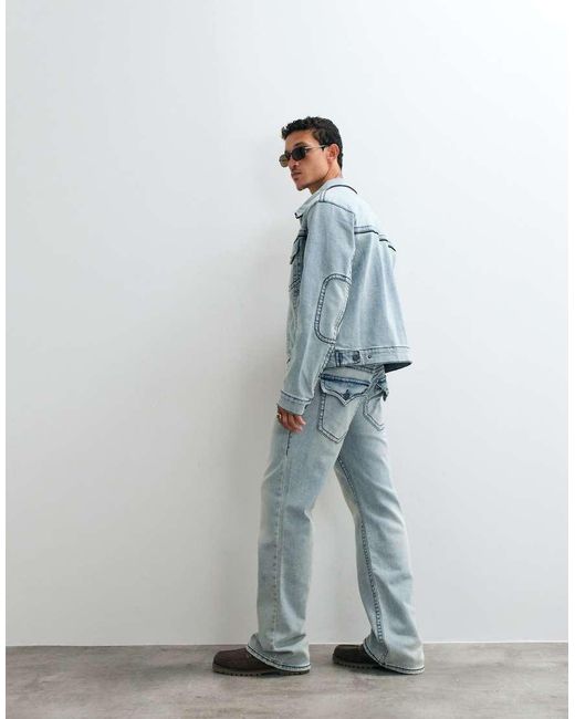 True Religion Blue Billy Flap Pocket Straight Fit Denim Jeans Co-ord for men