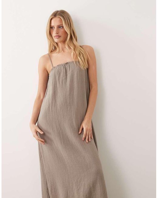 Jdy Natural Cheesecloth Sleeveless Maxi Dress