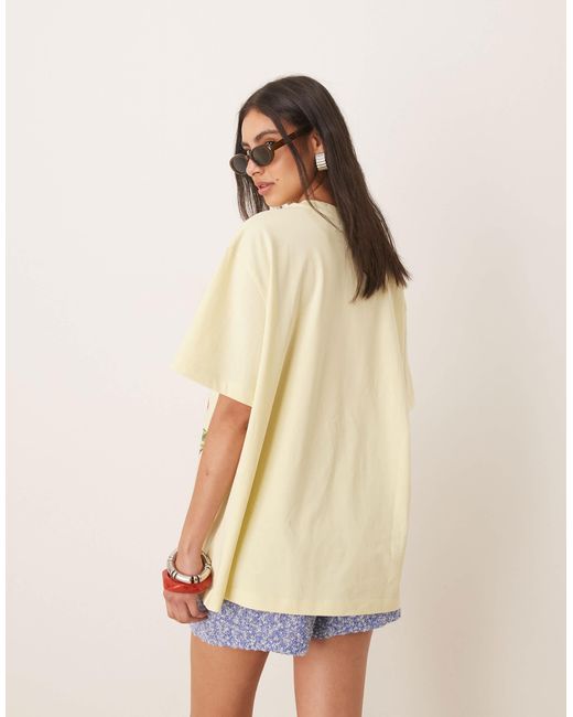 ASOS Natural Oversized Tee With Nevada Botanical Graphic
