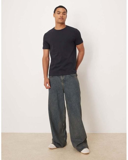 ARKET Blue Pure Cotton Heavyweight Slim Fit T-shirt for men
