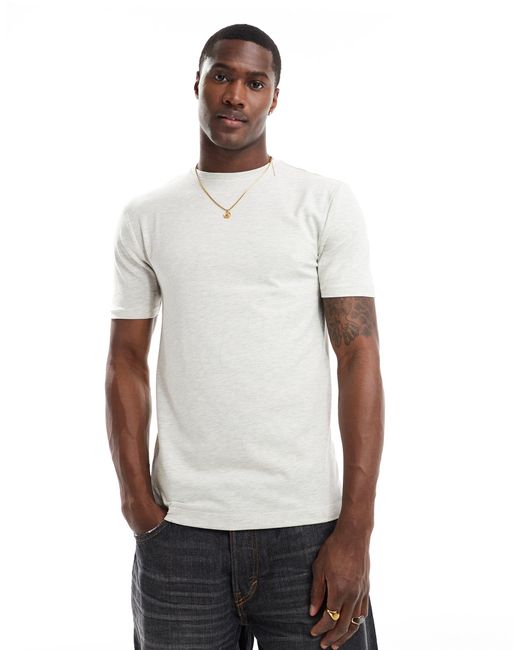 T-shirt moulant - chiné River Island pour homme en coloris White