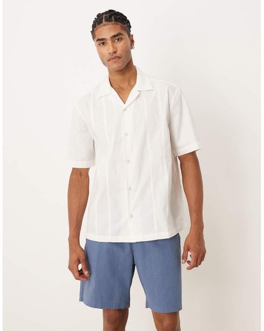 Camicia Comoda Bianca Con Rever E Cuciture A Vista di ASOS in White da Uomo