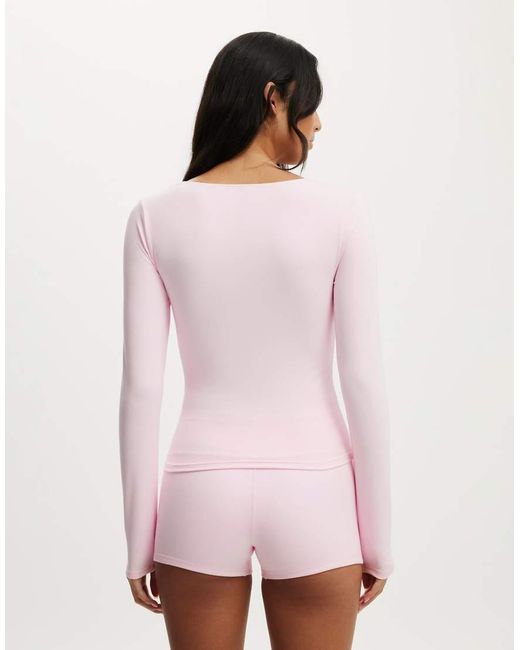 Cotton On Pink Ultra Soft Scoop Neck Long Sleeve
