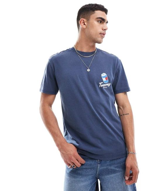 Tommy Hilfiger Blue Can Back Print Graphic T-Shirt for men