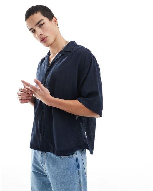 Only & Sons – strukturiertes hemd in Blue für Herren