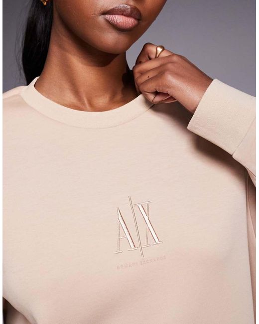 ARMANI EXCHANGE Natural Central Logo Sweatshirt