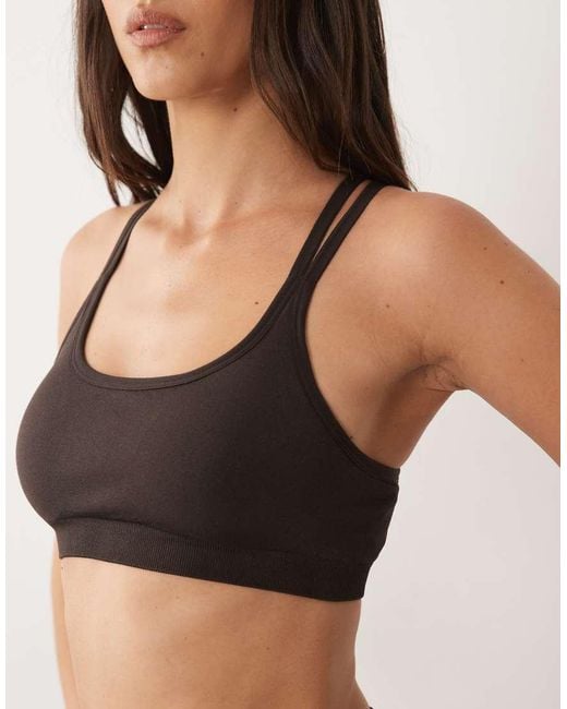 4505 Black Seamless Shine Light Support Sports Bra With Removable Padding