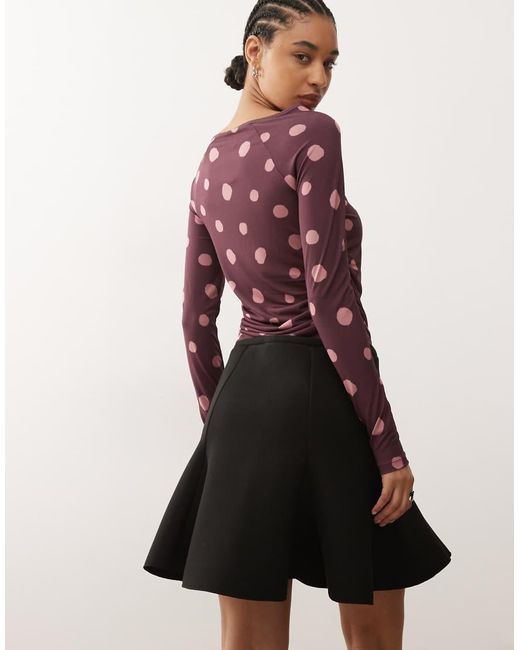 Monki Black Structured Hem Mini Skirt