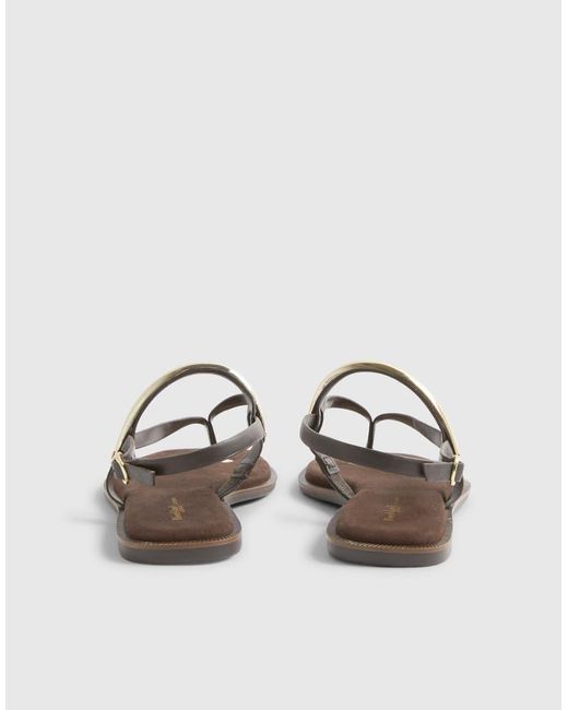 River Island Black Leather Toe Thong Bangle Flat Sandals