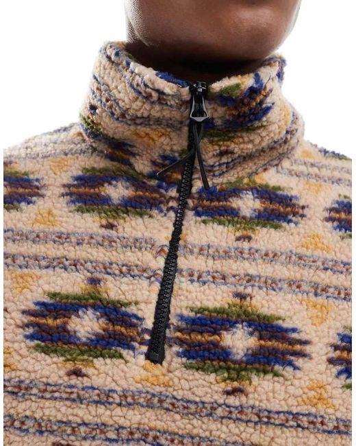 Jack & Jones Sweatshirt Van Zware Borg Met Print En Korte Rits in het Gray voor heren