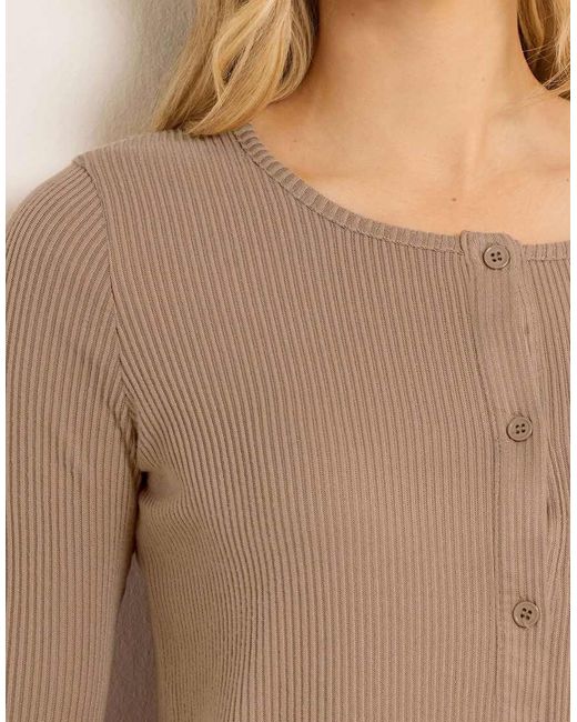 Long Tall Sally Natural Ribbed Cardigan
