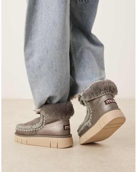 Mou Gray Bounce 18 Suede Boots