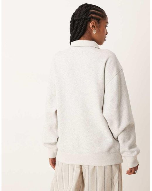 Felpa Grigia Con Zip Corta di Abercrombie & Fitch in Natural