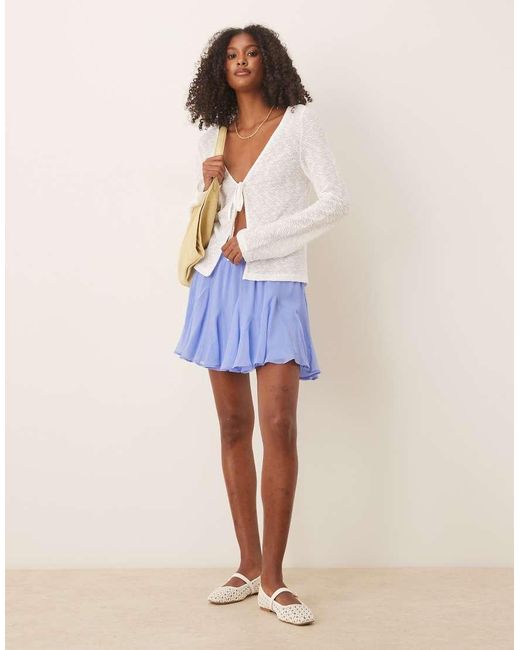 ASOS Blue Chiffon Godet Mini Skirt
