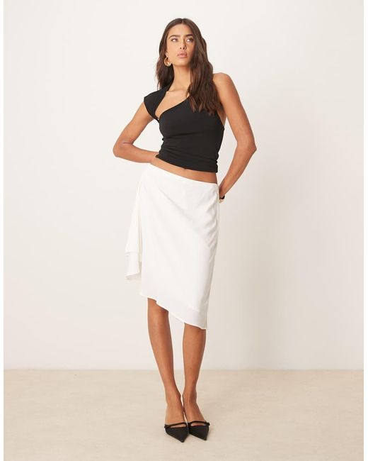 Abercrombie & Fitch Natural Draped Asymmetric Hem Mini Skirt