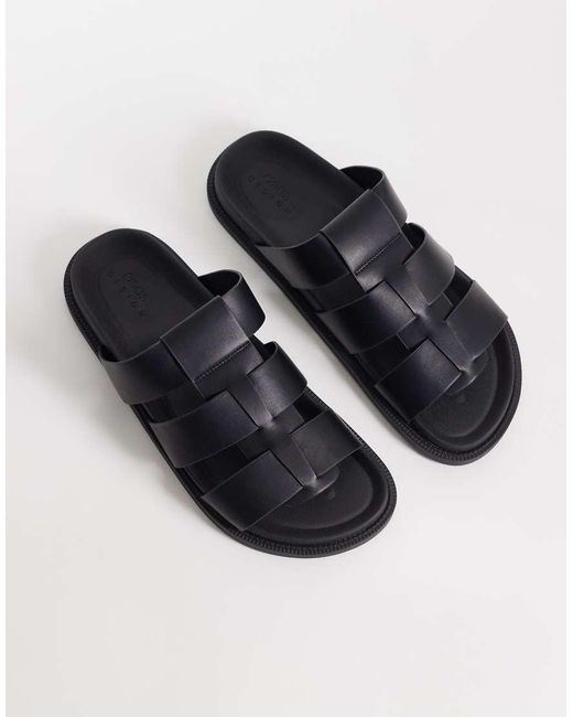 ASOS Black Classic Strap Sandals for men