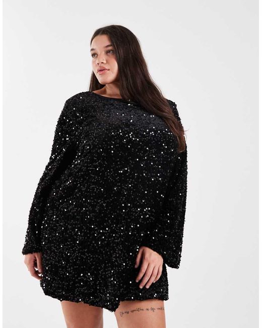 ONLY Black Sequin Back Detail Bow Mini Dress