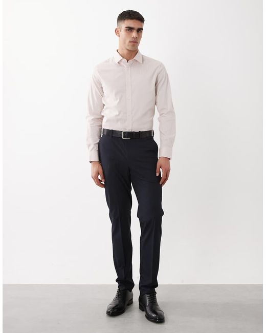ASOS Gray Slim Textured Dress Shirt for men