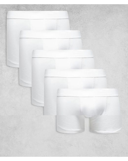 New Look White 5 Pack Trunks for men
