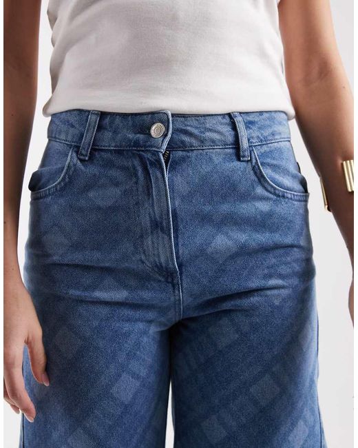 ASOS Blue High Rise Barrel Jean